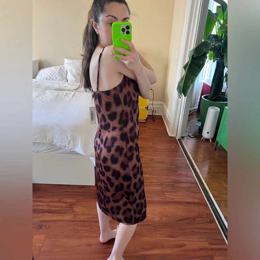 L’agence Cowl Neck Leopard Slip Dress - Picture 4 of 10